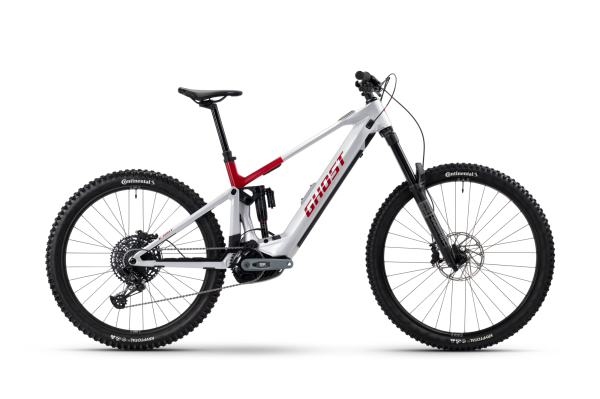 GHOST E-RIOT CF ADVANCED misty gray / rebel red - glossy XL